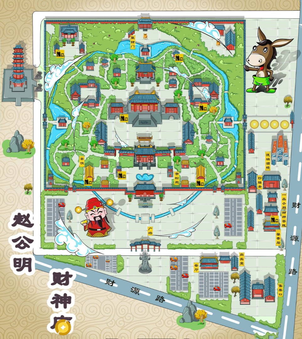 环县寺庙类手绘地图